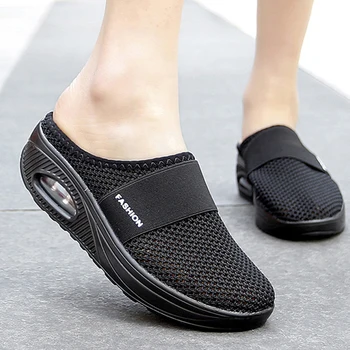 2023 Модни дишащи чехли 2023 Летни антихлъзгащи се премиум сандали реколта ежедневни женски обувки на платформа плюс размер 43 слайдове Изображение 4