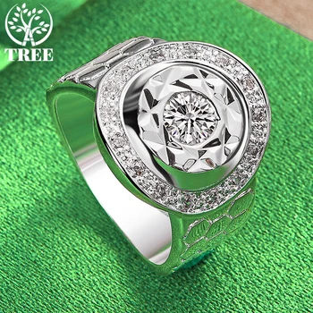 925 стерлинги сребро лъскав кръг AAA циркон пръстен за жени пръстени мода парти банкет рожден ден сватба чар бижута Изображение 4