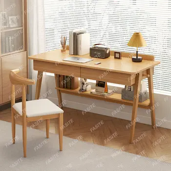 Desk дом студент масивна дървесина крак проучване бюро компютър бюро и стол настолен спалня писане бюро
