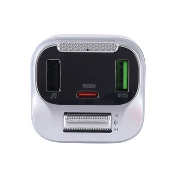 E75 кола Bluetooth FM предавател USB зарядно за кола Консумативи за кола Черно Изображение 1
