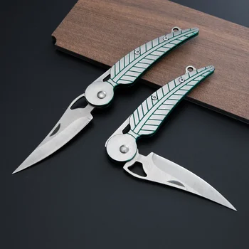  Feather модел EDC нож, открит сгъваем нож против висока твърдост, творчески перо преносим плодов нож