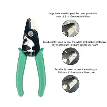 Fiber Stripper Nonslip Handle Tri-Hole Wire Stripping Pliers Steel Factorial Handheld Equipment for Electricians