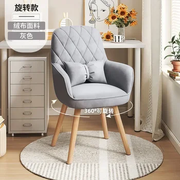 HOOKI Официален нов скандинавски стол за грим Крака от масивно дърво Момичета Спалня Тоалетка Стол Начало Модерен минималистичен Ба