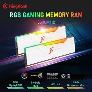 Kingbank RGB модул памет DDR4 3600mhz 8GBx2 16GBx2 Desktop Intel компютърна памет Memoria RGB светлинна лента гранули Hynix
