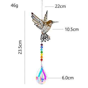 Kingfisher Колибри Bird Rainbow Spacer топчета полски AB цвят конско око кристал висулка Aurora Suncatcher градина висящи декор Изображение 4