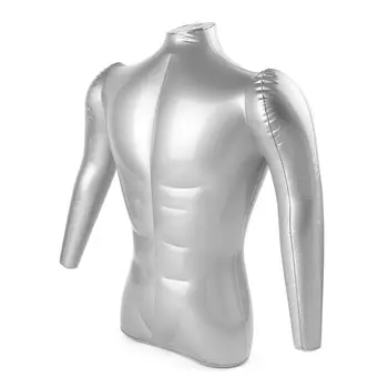 Man половин тяло с ръка PVC надуваеми манекен мъжки манекен торс модел мода, използвани като върховете Колие бижута шал дисплей Изображение 2