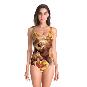 Nadanbao Секси жена бански костюми еластични без ръкави облекло 3D печат едно парче бански костюми облекло боди бански костюм