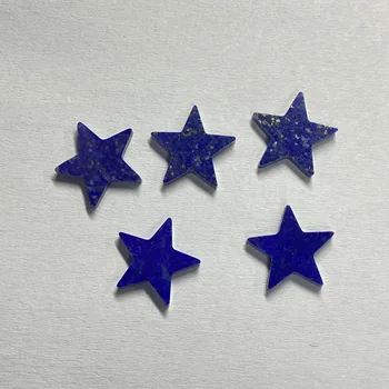 Natural Blue Lapis Lazuil Flat Star Shape 10mm 12mm Скъпоценен камък за висулка Бижута Изображение 0