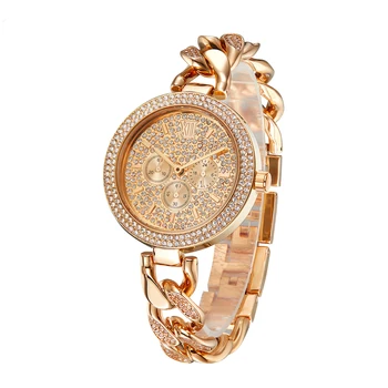 UTHAI V12 мъжки часовник мода тенденция луксозен диамант хип-хоп кубинска верига Дамски кварцови часовници пълен диамантен водоустойчив часовник Изображение 2