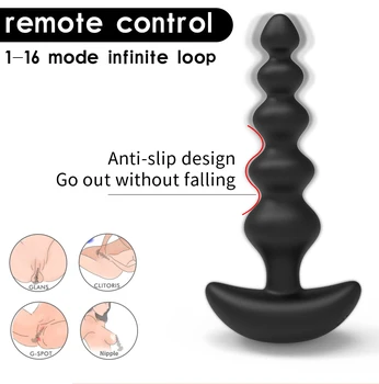 Безжични мъниста Анални вибратори Butt Plug Dildo Секс продукти Масажор на простатата Анален топчета Viabrator Секс играчки за жени Мъже Възрастни Изображение 1