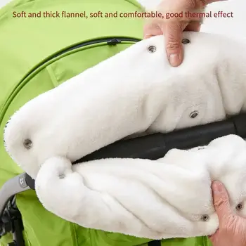 Ветроупорни ръкавици за количка подарък уютни изолирани топли ръкавици за ръце Изключително дебели руно зимни ръка топли маншони количка Изображение 2