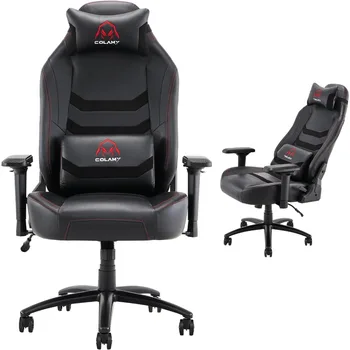 Голям, висок геймърски стол 400 паунда състезателен стил компютърен игрален стол, ергономичен кожен изпълнителен офис стол