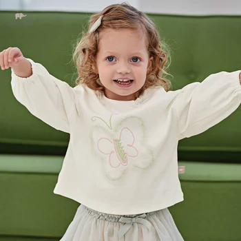 Дейв Бела 2024 Нова пролетна бебешка тениска за момиче Детски топ памук Ежедневни дълги ръкави Сладък сладък Нежен Открит Парти DB1248076