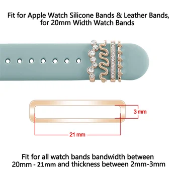 Декорация за Apple лента за часовник 8 7 6 3 се Диамантени бижута Талисмани Аксесоари samsung / Huawei каишка за часовник 20 / 22mm часовник гривна Изображение 5