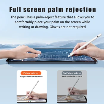 За iPad молив 1 2 Gen Palm отхвърляне Apple молив стилус писалка 2018-2023 Pro Air Mini iPad аксесоари включва писец и случай Изображение 1