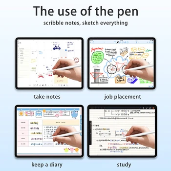 За iPad молив 1 2 Gen Palm отхвърляне Apple молив стилус писалка 2018-2023 Pro Air Mini iPad аксесоари включва писец и случай Изображение 4