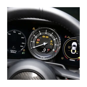 За Porsche 911 2019-2020 Сухи въглеродни влакна метър дисплей екран капак табло пръстен тахометър рамка аксесоари Изображение 1