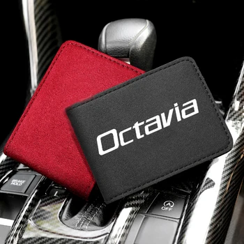 Имитация елен кожа кола шофьорска книжка чанта шофиране капак лична карта притежателя чанта чанта за Skoda Octavia Vrs Изображение 1