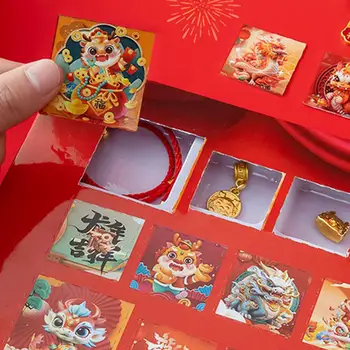 Китайска Нова година бижута Адвент календар DIY гривни момичета 24 дни обратно броене календар дете момиче Изображение 3