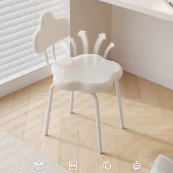 Крем стил грим стол мебели модерен минимализъм преносим стол домакин светлина луксозен суета стол удобно заседание Изображение 4