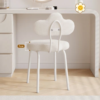 Крем стил грим стол мебели модерен минимализъм преносим стол домакин светлина луксозен суета стол удобно заседание Изображение 5