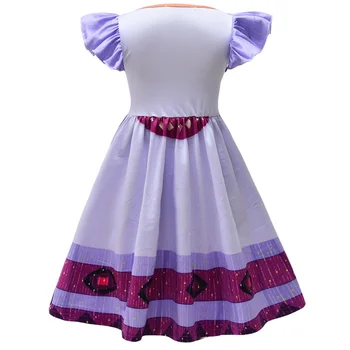 Къс ръкав лилави рокли филм желание косплей костюм момиче принцеса рокля облекло карнавал Великден маскарад рожден ден рокля Изображение 1