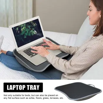 Лаптоп скута бюро преносим скута бюро с възглавница възглавница писане подплатени тава с дръжка за работа и игра на дивана Изображение 2