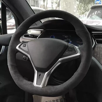 Мек дишащ интериор против хлъзгане кожен шев на капака на обвивката за Tesla Model S / X 2016-2020 Изображение 0
