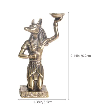 Месинг Египетска статуя Злато Офис декор Занаятчийски статуи Декорация Свещник Творческа златна фигурка Анубис изящна Изображение 3