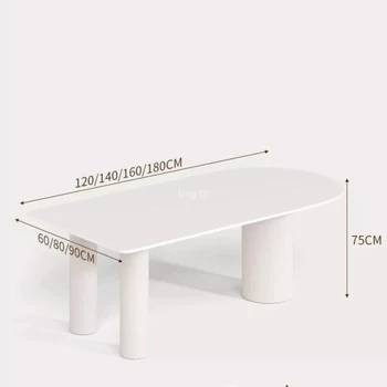 Мобилна маса за хранене Център Бял вход Водоустойчива маса за хранене Newclassic Luxury Mesas De Comedor Мебели за дома Изображение 5