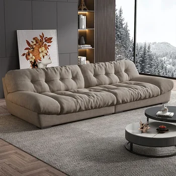 Модерен хол Конвертируем разтегателен диван Диван Голям секционен бял диван Pouf Simple Classic Divani Soggiorno Мебели за дома Изображение 1