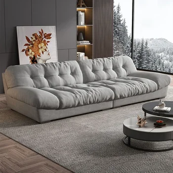 Модерен хол Конвертируем разтегателен диван Диван Голям секционен бял диван Pouf Simple Classic Divani Soggiorno Мебели за дома Изображение 2