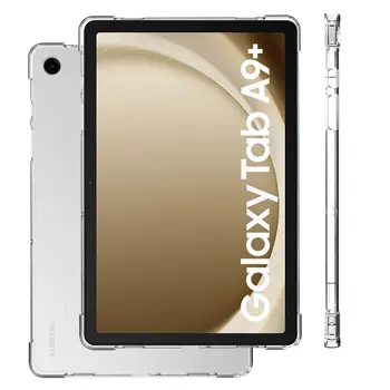 Прозрачен калъф за Samsung Galaxy Tab A9+ (11 инча) 2023 Airbag Drop Protection Гъвкав TPU силиконов удароустойчив капак за таблет