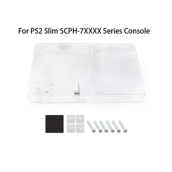 Прозрачен комплект за прозрачна обвивка DIY замени подмяна на жилища Flip Top Case Clear Game аксесоари за PS2 Slim SCPH 9Xxxx Изображение 5