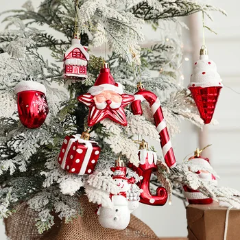 творчески орнаменти за коледно дърво, снежен човек, Дядо Коледа, висулка за сладолед, декорация за домашно открито, 2023, 2 бр. Изображение 0