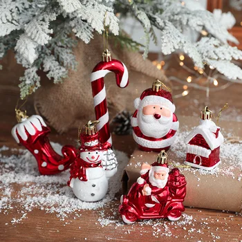 творчески орнаменти за коледно дърво, снежен човек, Дядо Коледа, висулка за сладолед, декорация за домашно открито, 2023, 2 бр. Изображение 1