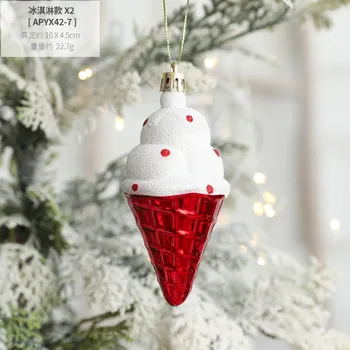 творчески орнаменти за коледно дърво, снежен човек, Дядо Коледа, висулка за сладолед, декорация за домашно открито, 2023, 2 бр. Изображение 4