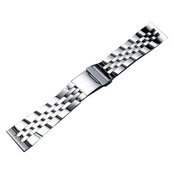  Твърда лента за часовник от неръждаема стомана 20mm 22mm 24mm за Breitling каишка за часовник AVENGER NAVITIMER SUPEROCEAN Belt Logo Изображение 4