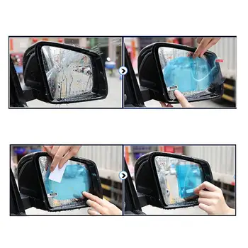 Универсална кола страничен интериор огледало за обратно виждане анти-отблясъци филм дъждоустойчив крило задно виждане стъкло защитен стикер авто аксесоари Изображение 4