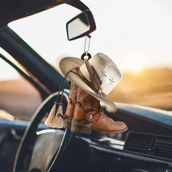 Уникален ключодържател за обувки с каубойска шапка - стилен шикозен аксесоар Вашата раница или чанта Изображение 0